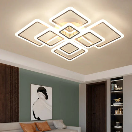 Modern LED Ceiling Light Dimmable Ceiling Lamp Fixture  Acrylic Flush Mount Ceiling Chandelier Lighting for Living Room Home