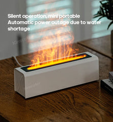 KINSCOTER RGB Flame Aroma Diffuser Air Humidifier Ultrasonic Cool Mist Maker Fogger LED Essential Oil Fire LED Lamp Difusor Gift