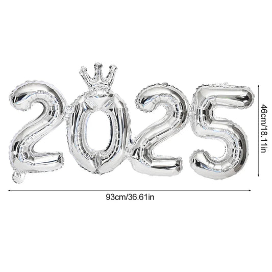 2025 Foil Number Balloons New Year Eve Party Photo Props Decoration Supplies 2024 Xmas Navidad Noel Christmas Home Decor