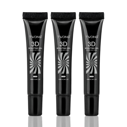 3pcs 3D Nail Art Gel - DIY Designs,Waterproof Sculpting gel，Waterproof Nail Art Design Gel for Intricate Carvings & Shapes 10ml