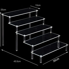 Acrylic Riser Display Stand Perfume Organizer Shelves for Amiibo Funko Figures Toys Cupcake Desserts Collection Cosmetic Jewelry