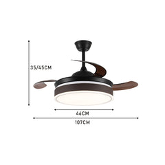 KOMORE Modern Style Indoor Round Ceiling Fan with Light and Remote, 3 Colour Temperature for Office, Living Room, Bedroom