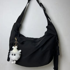 Korean Simplified New Moon Bag Fashionable Design Wheat ear Cross Body Bag Versatile High end Single Shoulder Dumpling Bag