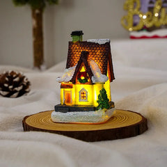 1~6pcs LED Night Light Christmas Ornaments 2024 Luminous Castle Snow House Sculpture Xmas Decoration for Home New Year Navidad