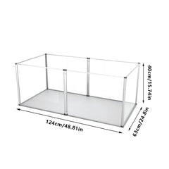 Acrylic Pet Dog Playpen Box, Indoor with Waterproof Pad, Puppy Crate, Kennel Fence for Guinea Pigs, Hedgehogs, 6 Panels