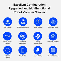 Liectroux M7S Robot Vacuum Cleaner,Smart Dynamic Navigation,4000Pa,Wet Mop,WiFi,Silent,Work with Alexa & Google Home