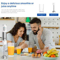 BioloMix 1000W 4-in-1 Immersion Hand Stick Blender Mixer Vegetable Meat Grinder 500ml Chopper Whisk 600ml Smoothie Cup