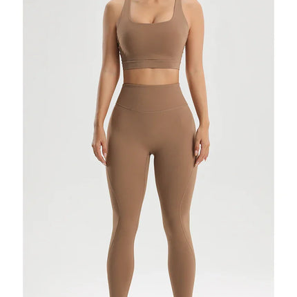 Women's Gym Two Piece Set Yoga Bra Underwear Tight Training Pants Bottom Pants Fitness Clothing Fitness Pants Set Exercise Set