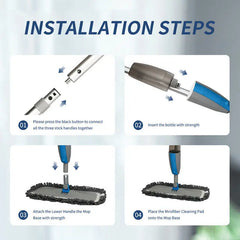 Spray Mop Broom Set Magic Flat Mops for Floor Home Cleaning Tool Brooms Household with Reusable Microfiber Pads Rotating Mop