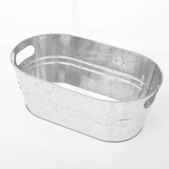 Galvanized Beverage Tub,Long Galvanized Oval Tub,Beer Champagne Cocktail Cooling,Galvanized Metal Ice Bucket for Home Parties
