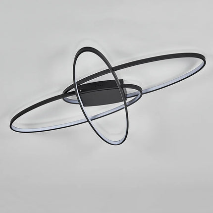 KOMORE Minimalistic Unique Oval LED Semi-Flush Ceiling Light, 76 W Cool White for Office, Living Room, Bedroom, Kitchen, Hallway