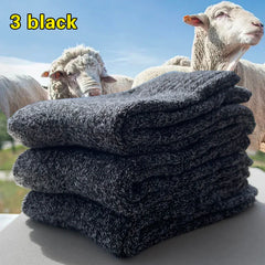3 Pairs Winter Warm Thick Towel bottom Man Socks Wool Male Socks Slipper Socks Merino Wool Socks Against Cold Snow Socks 39-44