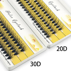 20/30D Mink Eyelashes Natural Eyelash bunches 1 box/60 bundle 3D Russian individual Eyelash Cluster Makeup Tool Lashes Wholesale