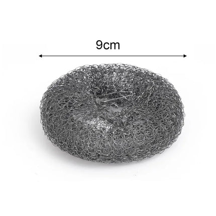 Stainless Steel Wire Brush with Long Handles Kitchen Replacement Steel Wool Wire Ball Dishwashing Brush Sink Countertop Cleaning