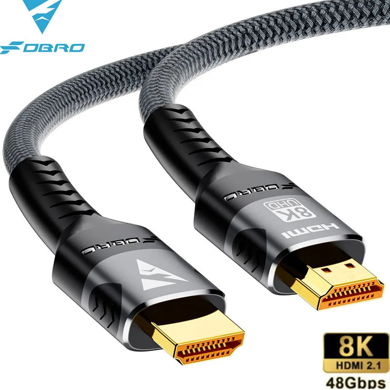 8K HDMI 2.1 Cable 4K@120Hz 8K@60Hz 48Gbps EARC ARC HDCP Ultra High Speed HDR For RTX Video Cable PC Laptop Projector HD TV PS5