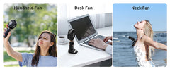 coldsky Portable Handheld Fan 4000mAh Battery Operated Fan 5 Speed with LED Display Handheld/Neck/Desk 3 in 1 Personal Small Fan