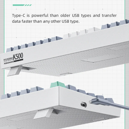 Machenike K500 Mechanical Keyboard Gaming Keyboard Wired Keyboard Hot Swappable 94 Keys RGB Light Mac Windows