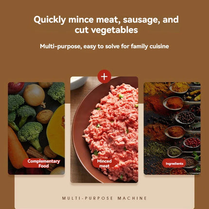 Electric Mini Garlic Chopper USB Meat Grinder - Sturdy and Durable Kitchen Tool for Crushing Garlic, Ginger, and Vegetables