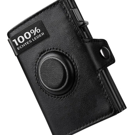 YATBEST Men's Leather Wallet With Coin Pocket AirTag Positioning Card Clip RFID Anti Magnetic Anti-Theft Card Swiping Bag