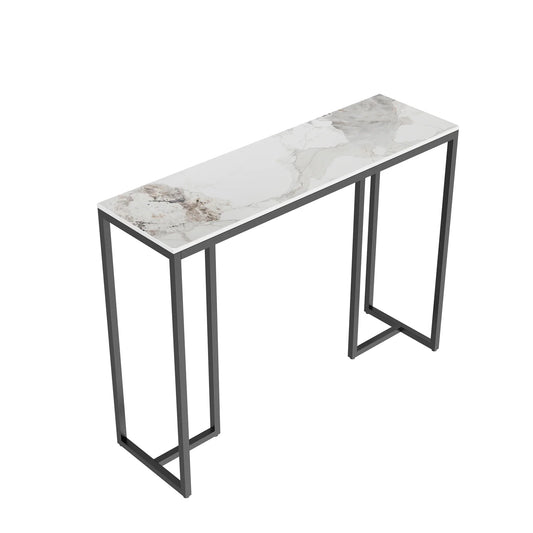 Marble Console Table Modern Accent Side Stand Sofa Entryway Hall Furniture Storage Display Table Metal Frame