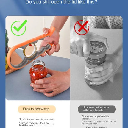 Four-in-One Bottle Opener Kitchen Multi-Functional Can Openers Cans Bottle Opener Non-Slip Labor-Saving Twist Bottle Lid Opener
