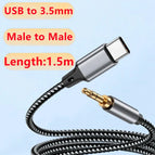 1.5m Male to Male / USB C To 3.5mm Cable
