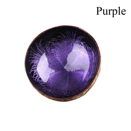 Natural Coconut Shell Bowl Dishes Handmade Kitchen Key Candy Nut Storage Bowl Paint Mosaic Craft Home Decor