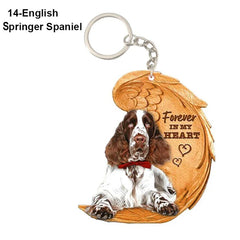 Dog Memorial Keychain - Forever In My Heart Angel Pendant Pet Jewelry Gift