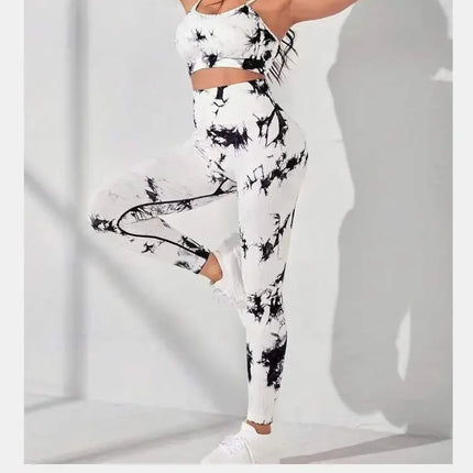 Women Seamless Tie Dye Yoga Leggings High Waist Fitness Sexy Fashion Leggings Exercise Running Lifting Buttocks Cycling Leggings