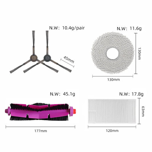 Fit For ( Midea V12 / Eureka J12 Ultra ) Roller Side Brush Hepa Filter Mop Cloth Dust Bag Robot Vacuums Accessory Part