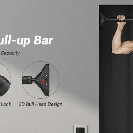Sportneer Indoor Home Pull Up Bar Adjustable Width Strength Training Chin up Bar without Screws Max 440lbs for Fitness Exercise
