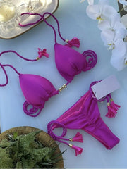 Adjustable Bandage Bikini Set 2023 Swimwear Swimsuit Woman Sexy Bathing Suits Solid Bikinis Triangle Female Summer Beachwear