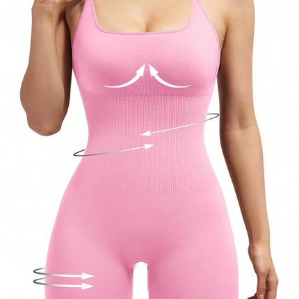 Sexy Fitness Jumpsuit Women Cross Adjustable Sports Playsuit Running One Piece Yoga Suit Scrunch Shorts Backless Set Romper