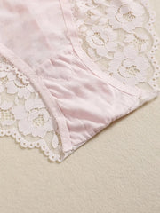 1 Set Elegant Erotic Lace Embroidery Breathable Fabric Lingeries : Push-Up Bra, Low Waist Sheer Panty - Ultimate Valentine's Day