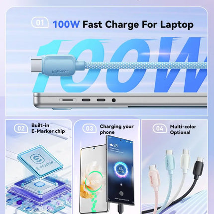 Essager 100W USB Type C To USB C Cable 5A PD Fast Charging Cable Type C Wire For Xiaomi Samsung Huawei Oppo Oneplus Macbook iPad