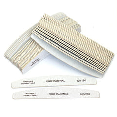 10pcs/Lot Wooden Nail Files Professional 100 180 240 Emery Board Manicure Buffer Grey Boat Double-sided Wooden Pedicure Buffers
