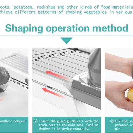 LMETJMA Ultra Sharp Mandoline Slicer Upgraded Vegetable Slicer Kitchen Adjustable Thickness Food Cutter Slicer Dicer KC0450