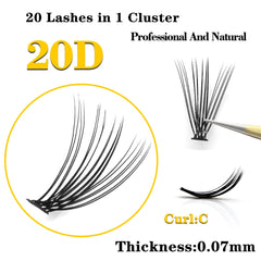 Kimcci 60 bundles / Case Natural False Eyelashes Extension Makeup 20P 3D Russian Individual Eyelashes Extension Mink Eyelashes