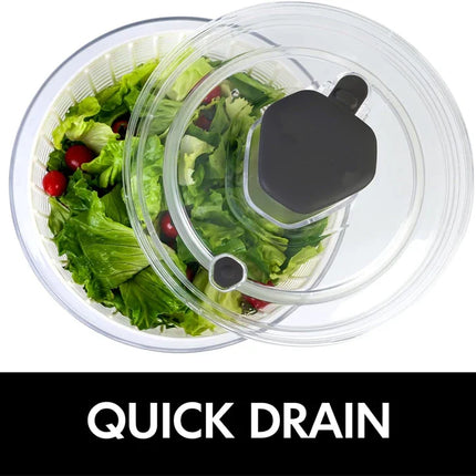 LMETJMA 6.3 QT Salad Spinner Large Lettuce Dryer Spinner One-handed Easy Press Large Vegetable Dryer Salad Mixer Washer JT251