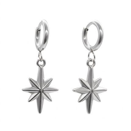 Celeste North Star Hoop Earrings