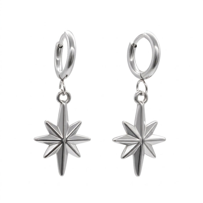 Celeste North Star Hoop Earrings
