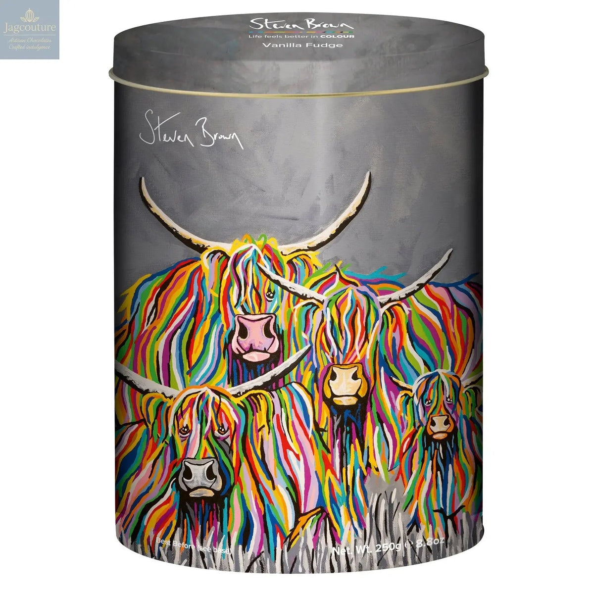 Steven Brown Ross and Claire McCoo vanilla fudge in oval tin