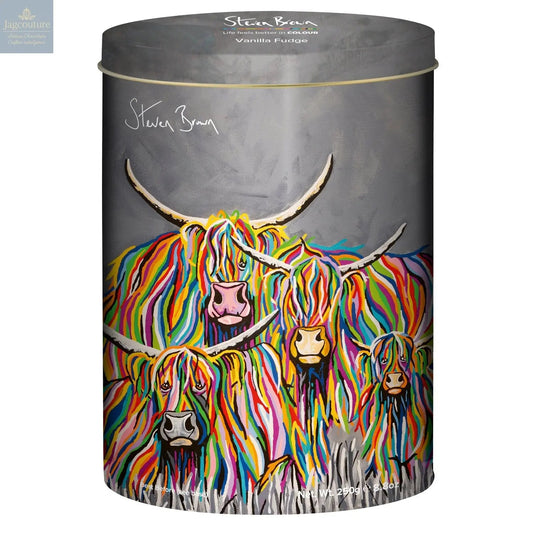 Steven Brown Ross and Claire McCoo vanilla fudge in oval tin