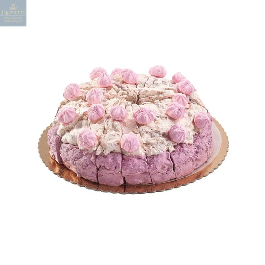 Strawberry Meringue flavoured handmade soft nougat cake