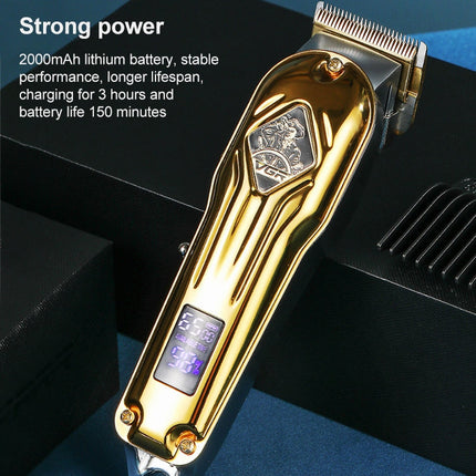 VGR V-267 10W USB Metal Hair Clipper with LED Digital Display & 5 Gears Adjustment, V-267 (Gold), V-267 (Silver)