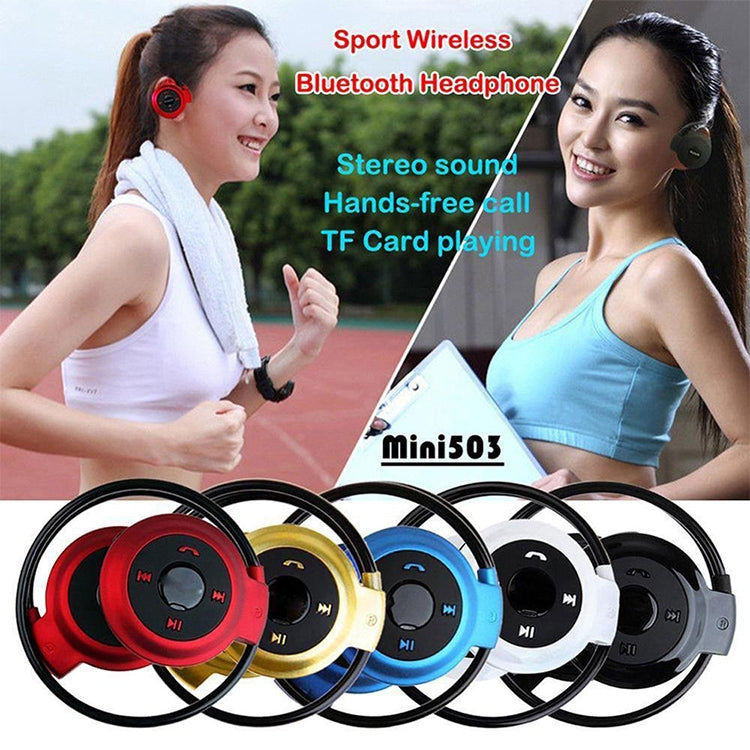 NVAHVA MP3 Player Bluetooth Headphone, Wireless Sport Headset MP3 Player With FM Radio, Stereo Earphone TF Card MP3 Max to 32GB, mini-503 Black, mini-503 Red, mini-503 Blue, mini-503 Gold