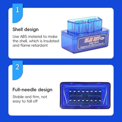 New OBD V2.1 mini ELM327 OBD2 Bluetooth Auto Scanner OBDII 2 Car ELM 327 Tester Diagnostic Tool for Android Windows Symbian, Bluetooth Auto Scanner