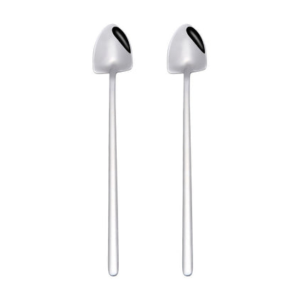2 PCS Stainless Steel Spoon Creative Coffee Spoon Bar Ice Spoon Gold Plated Long Stirring Spoon, Pointed Spoon Silver, Square Spoon Silver, Round Spoon Gold, Pointed Spoon Gold, Square Spoon Gold, Pointed Spoon Rose Gold, Square Spoon Rose Gold