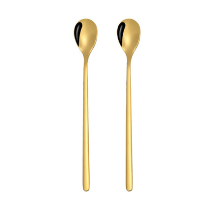 2 PCS Stainless Steel Spoon Creative Coffee Spoon Bar Ice Spoon Gold Plated Long Stirring Spoon, Pointed Spoon Silver, Square Spoon Silver, Round Spoon Gold, Pointed Spoon Gold, Square Spoon Gold, Pointed Spoon Rose Gold, Square Spoon Rose Gold