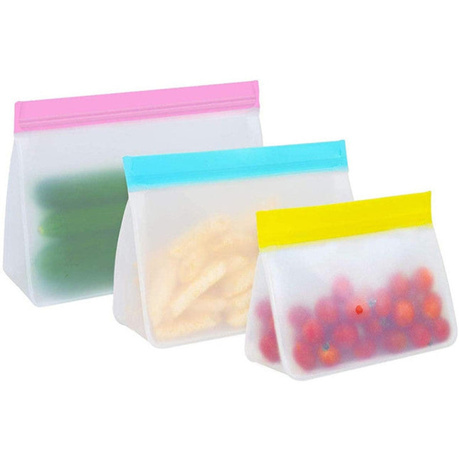 2 Sets PEVA Food Bags Reuse Three-dimensional Thickened Storage Sealed Fresh-keeping Bags, Random Color Delivery, Sealed Fresh-keeping Bags